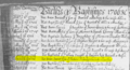 All Hallows' Parish register showing the birth of James Aldridge (1706).