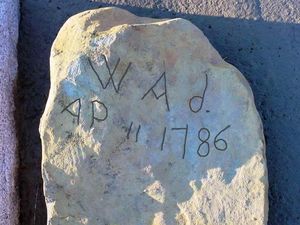 Tombstone ascribed to William Aldridge at Sandy Creek Cemetery.